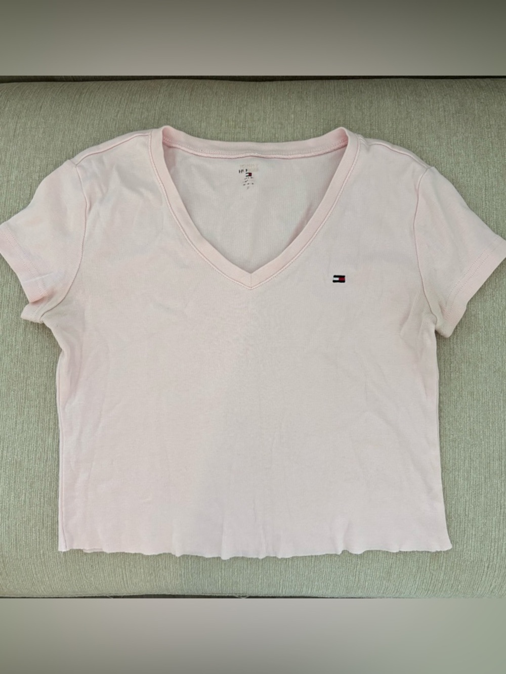 Tommy Hilfiger Light Pink V-Neck Short Sleeve Tee